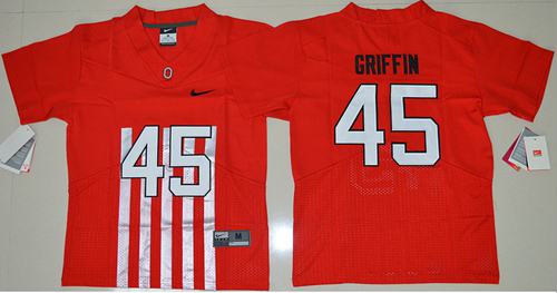 Buckeyes #45 Archie Griffin Red Alternate Elite Stitched Youth NCAA Jersey - Click Image to Close